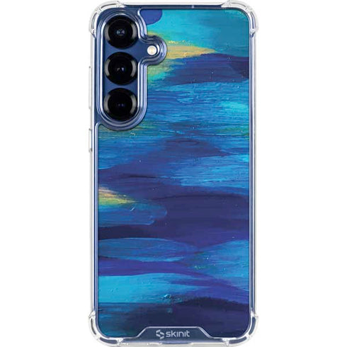 Ocean Blue Brush Stroke by Etta Vee Galaxy S25 Clear Case
